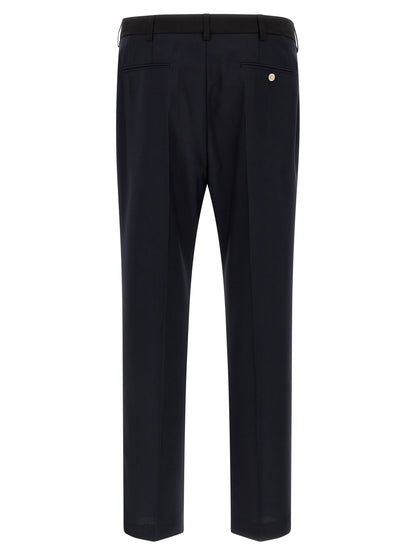 Casual Pants by Marni for men in virgin wool blue presents a tailored silhouette, showcasing a tailored straight-leg and long cut with a refined for a truly tailored aesthetic.
