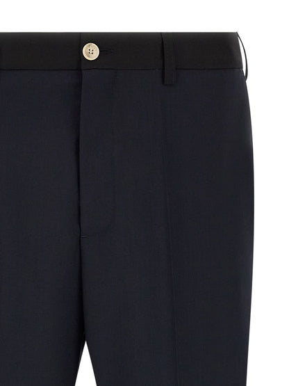 Casual Pants by Marni for men in virgin wool blue features an refined tailoring silhouette, showcasing a premium straight-leg with a and long cut for a refined tailoring look.