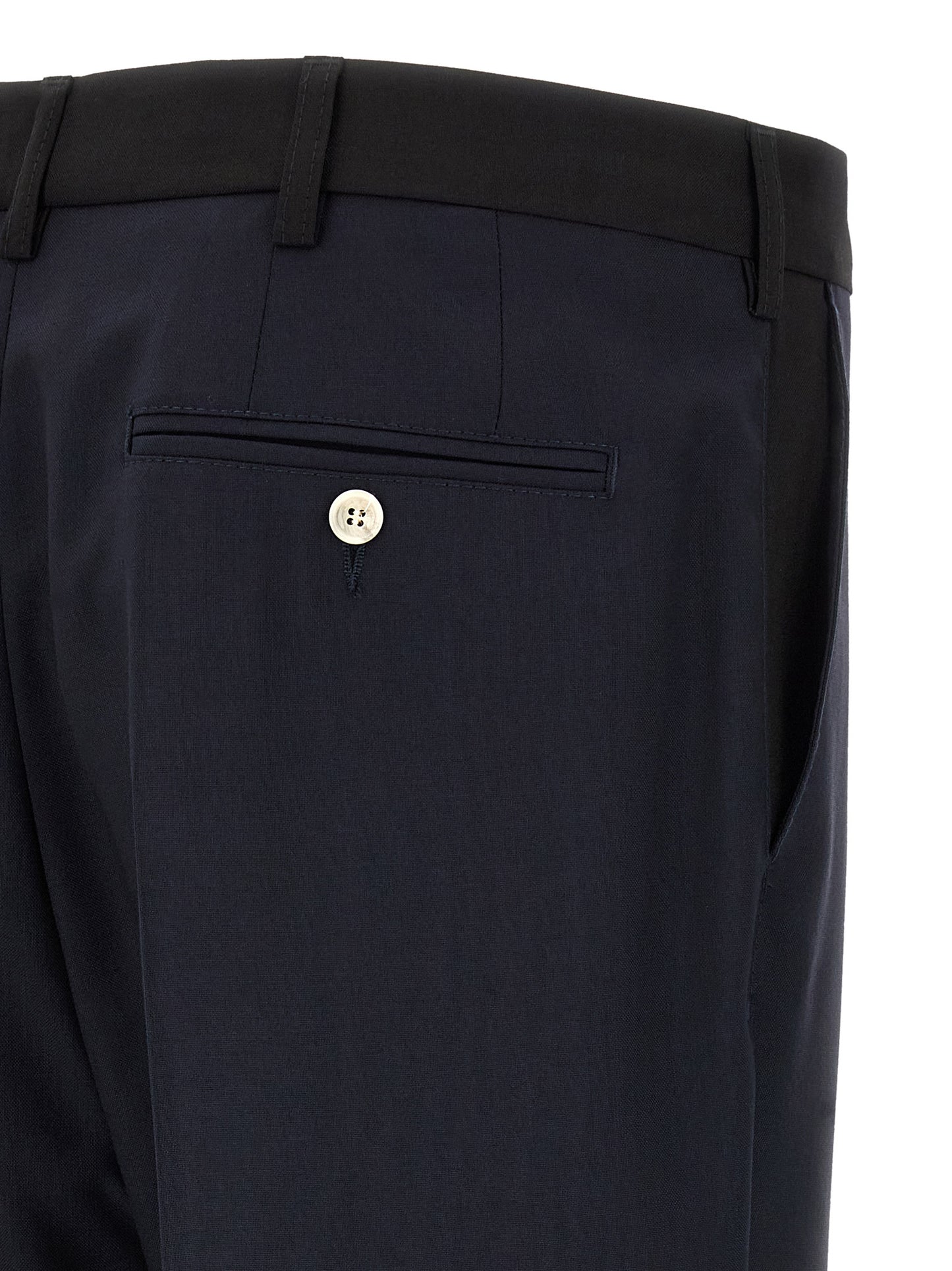 Casual Pants by Marni for men in virgin wool blue features an sartorial straight-leg and long with a cut for a sartorial finish.