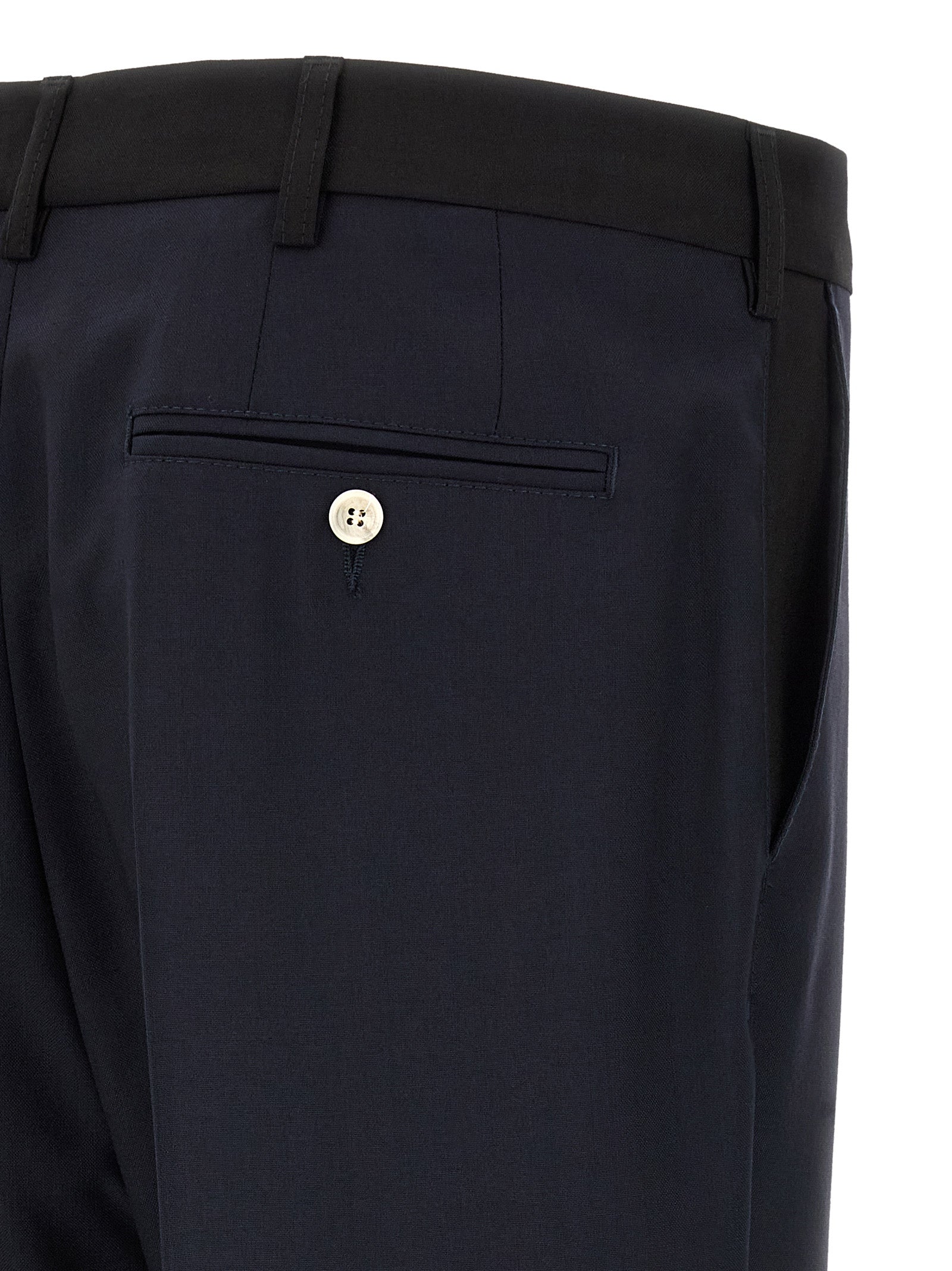 Casual Pants by Marni for men in virgin wool blue features an sartorial straight-leg and long with a cut for a sartorial finish.