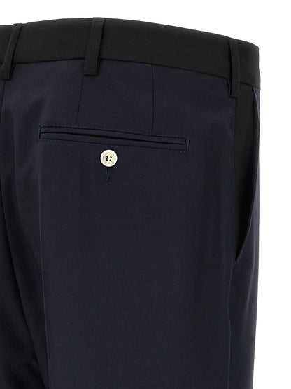 Casual Pants by Marni for men in virgin wool blue features an sartorial straight-leg and long with a cut for a sartorial finish.