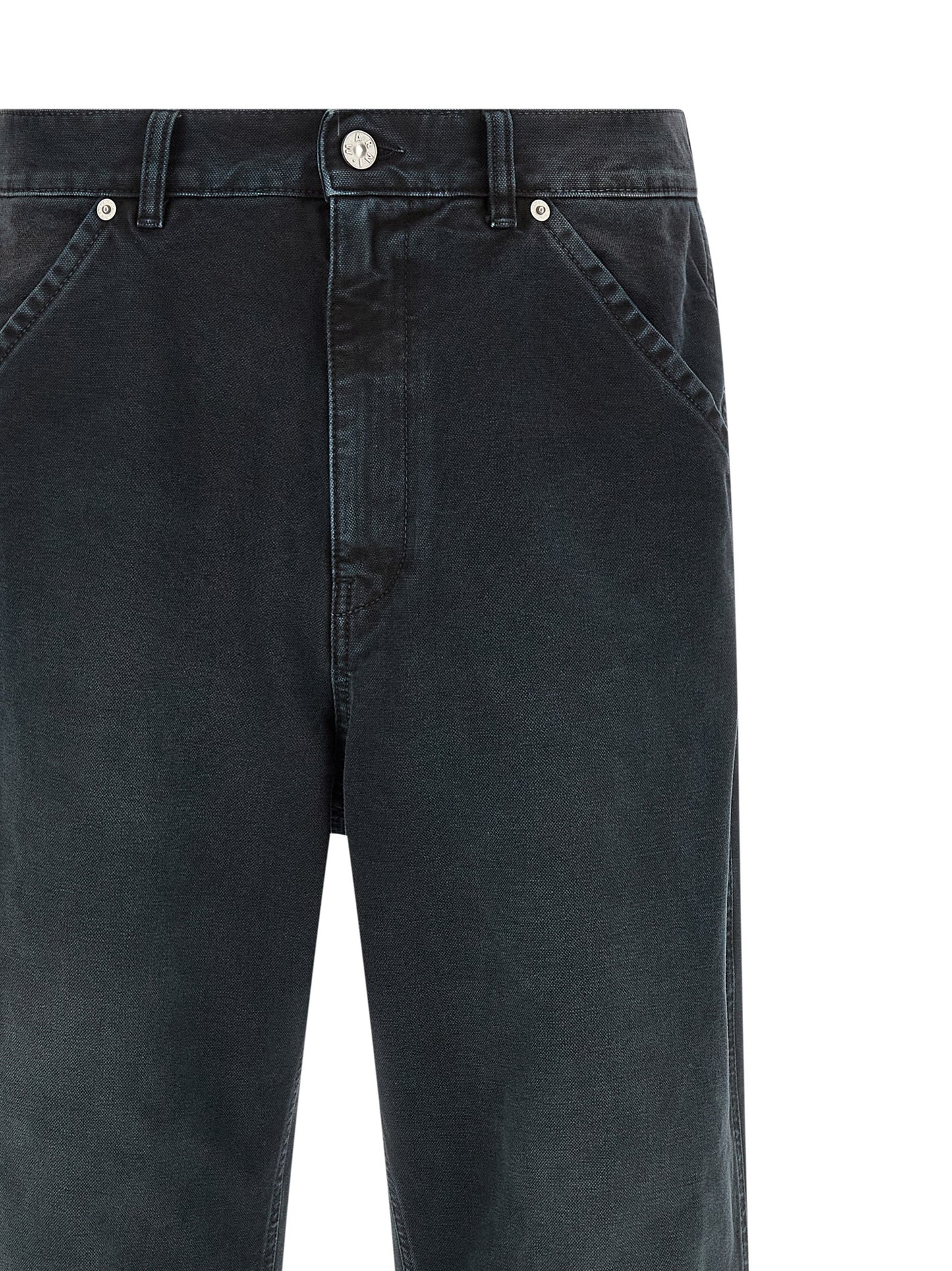 Cargo Pants by Marni for men in denim cotton black features a sartorial silhouette, showcasing a sophisticated with a refined long and elegant .
