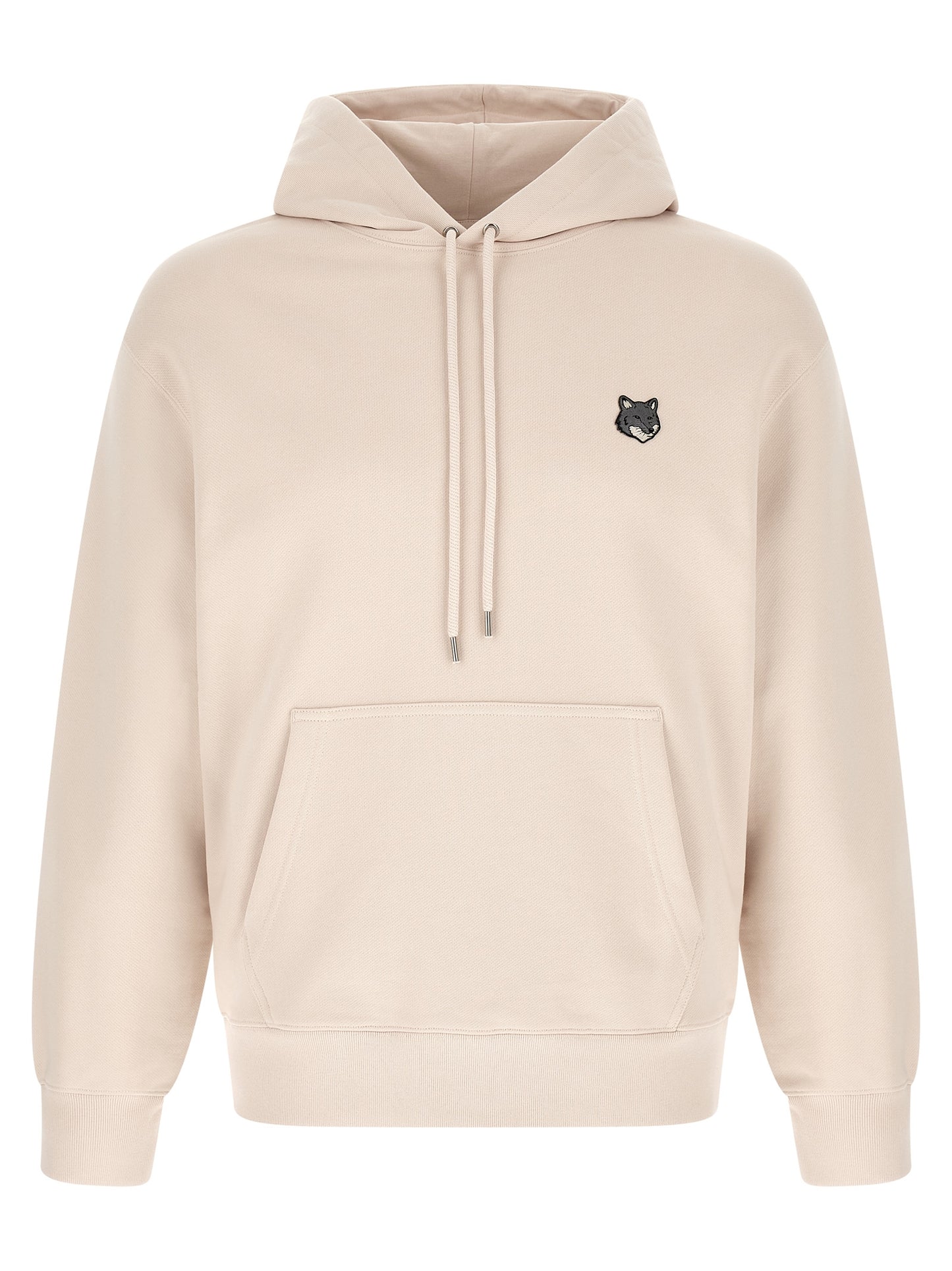 Sweatshirt Hoodie by Maison Kitsuné for men in cotton beige & signature features an luminous silhouette, showcasing a sophisticated hooded neckline and for a truly luminous look.