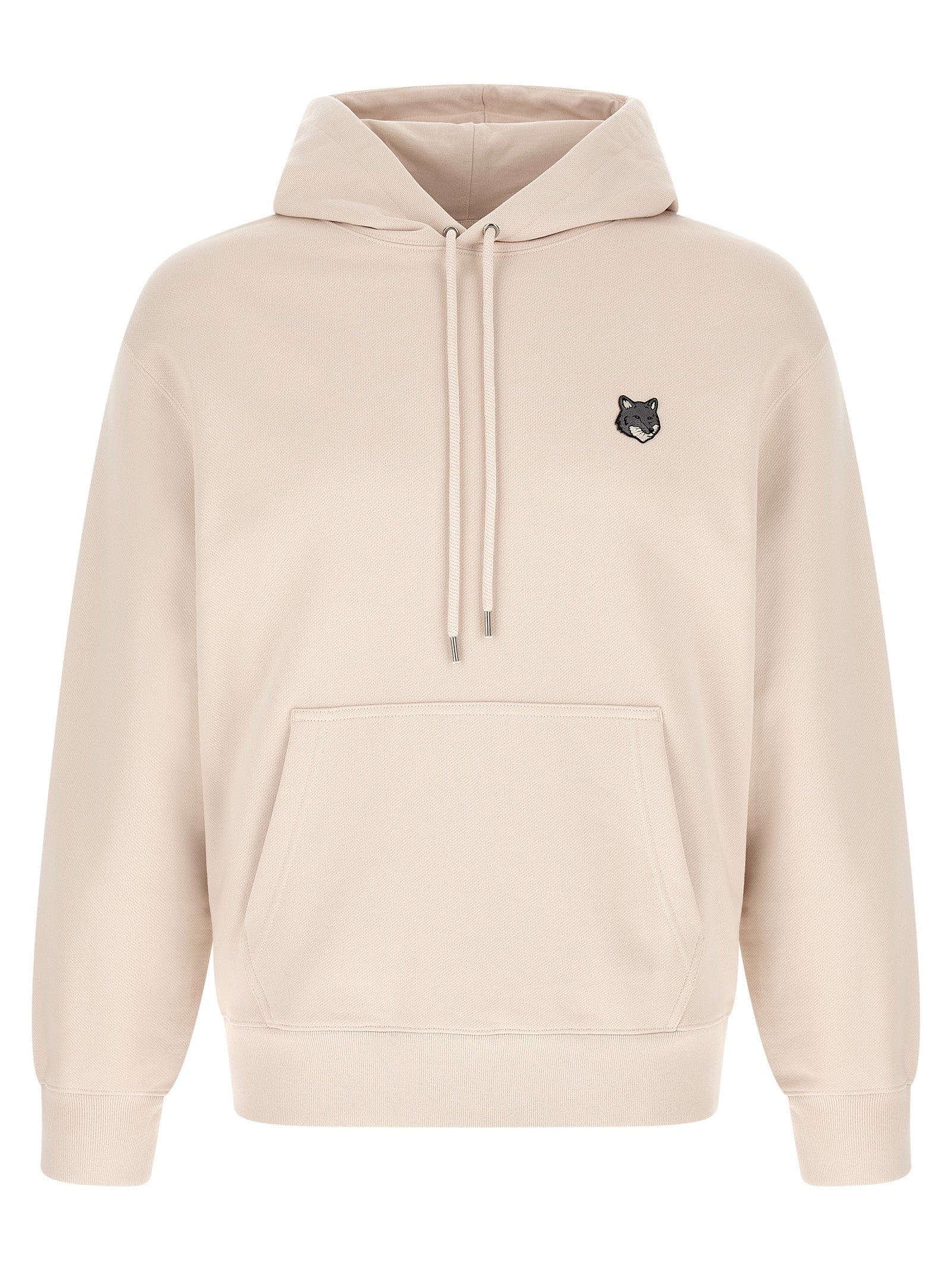Sweatshirt Hoodie by Maison Kitsuné for men in cotton beige & signature features an luminous silhouette, showcasing a sophisticated hooded neckline and for a truly luminous look.