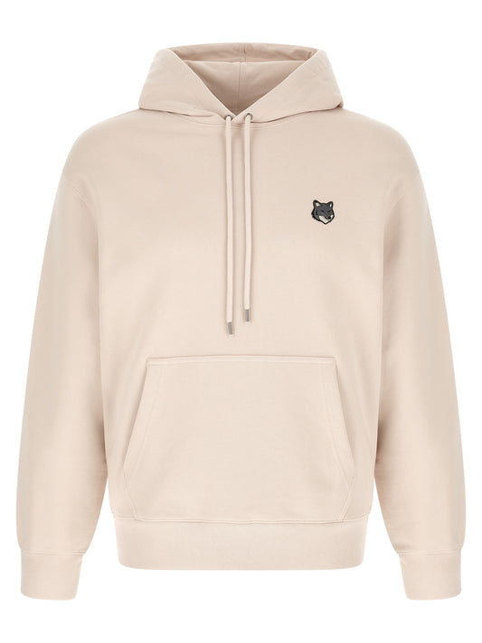 Sweatshirt Hoodie by Maison Kitsuné for men in cotton beige & signature features an luminous silhouette, showcasing a sophisticated hooded neckline and for a truly luminous look.