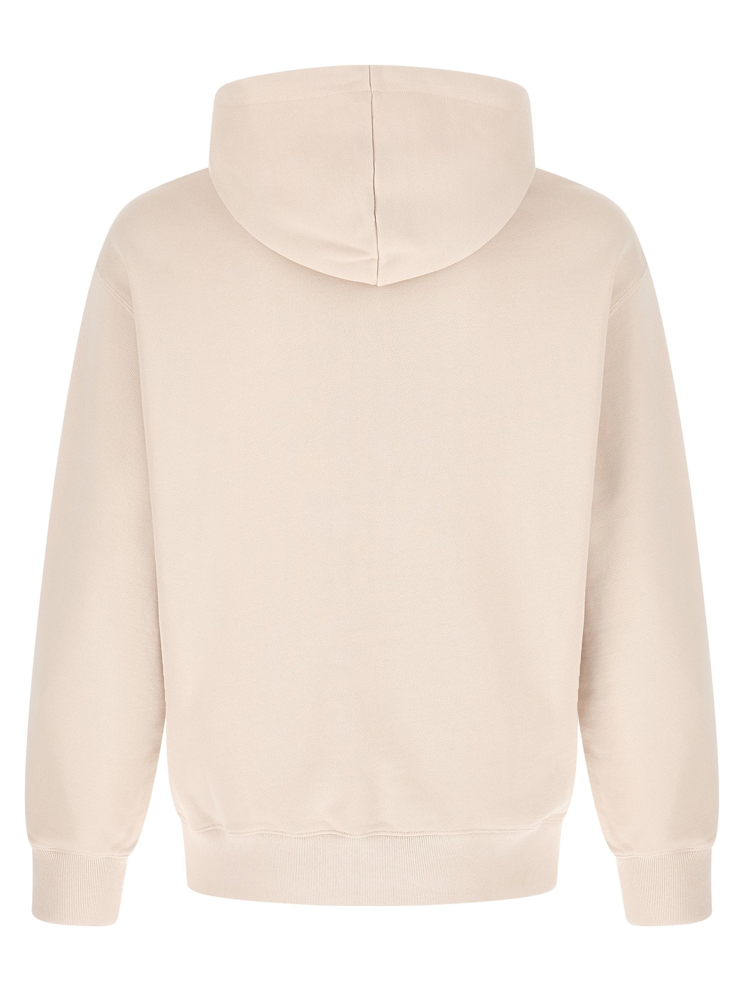 Sweatshirt Hoodie by Maison Kitsuné for men in cotton beige & signature features a slouchy chic silhouette, detailed with a slouchy chic and a signature hooded neckline for an elevated aesthetic.