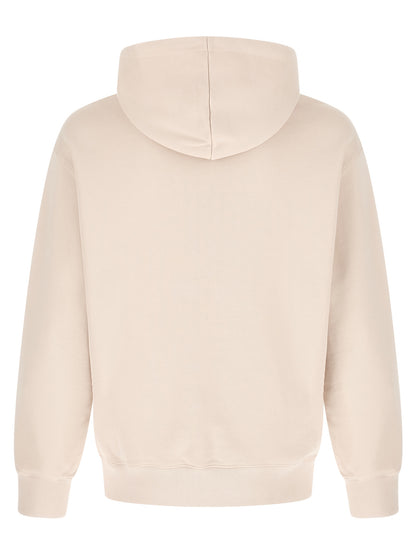 Sweatshirt Hoodie by Maison Kitsuné for men in cotton beige & signature features a slouchy chic silhouette, detailed with a slouchy chic and a signature hooded neckline for an elevated aesthetic.