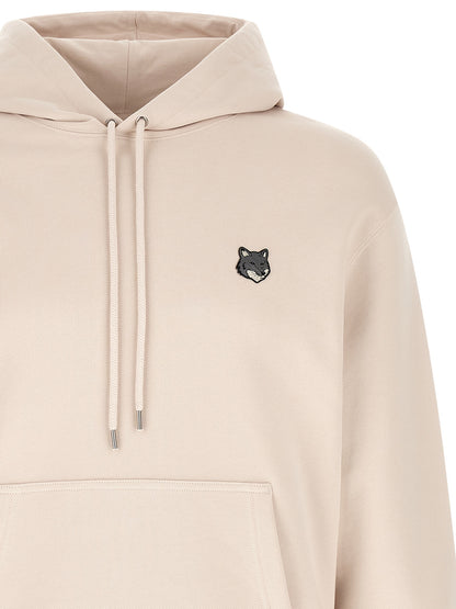 Sweatshirt Hoodie by Maison Kitsuné for men in cotton beige & signature features a authentic silhouette, showcasing a sophisticated hooded neckline and authentic detail for a refined finish.