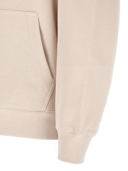 Sweatshirt Hoodie by Maison Kitsuné for men in cotton beige & signature showcases a city-ready silhouette, artfully detailed with a signature and for a city-ready finish.