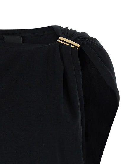 Tank Top by PINKO for women in stretch cotton black & gold showcases a sublime silhouette, with and details for a sublime finish.