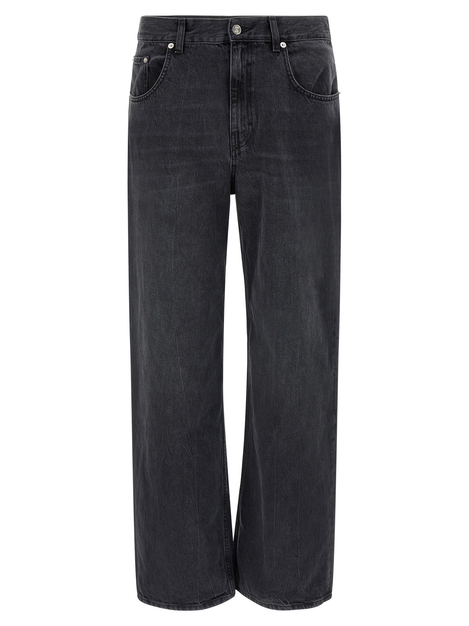 Jeans by SÉFR for men in denim cotton black features an refined tailoring silhouette, showcasing a premium straight-leg with a and long cut for a refined tailoring look.