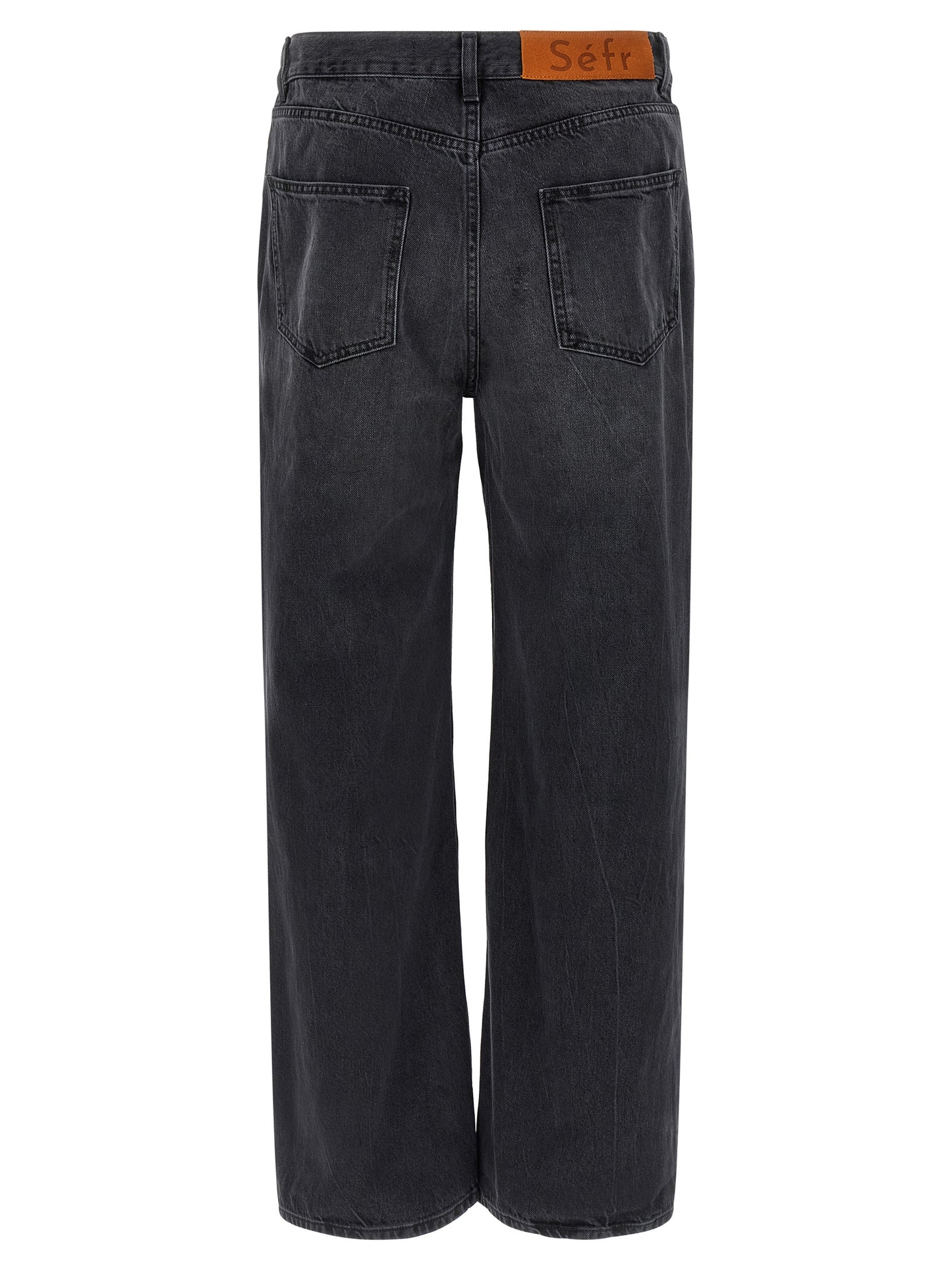 Jeans by SÉFR for men in denim cotton black features an sartorial straight-leg and long with a cut for a sartorial finish.