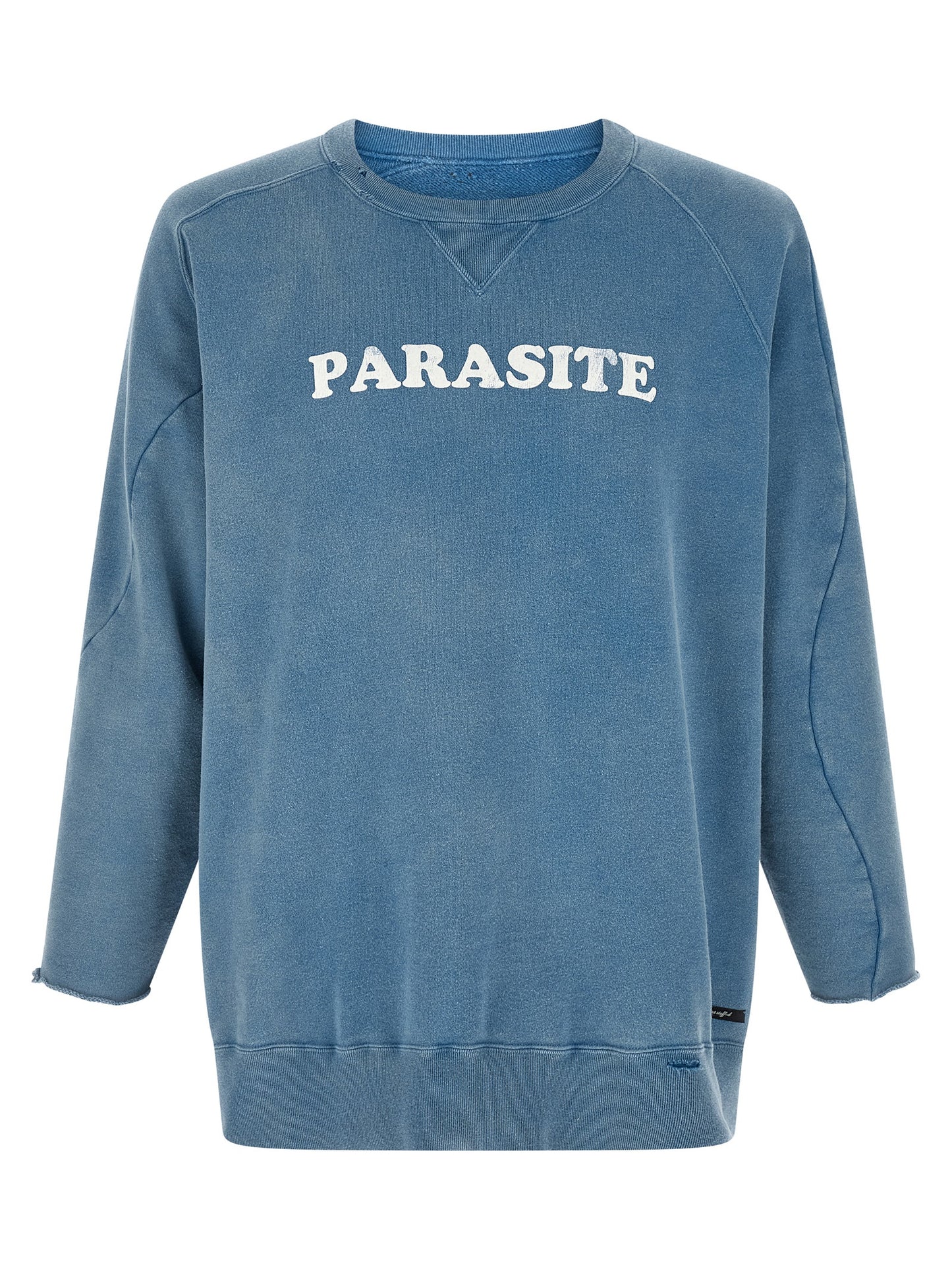 Sweatshirt by Undercover for men in cotton light-blue & print features an provocated silhouette, detailed with a provocated three-quarter-sleeve and a refined crew asymmetric neckline for a sophisticated aesthetic.
