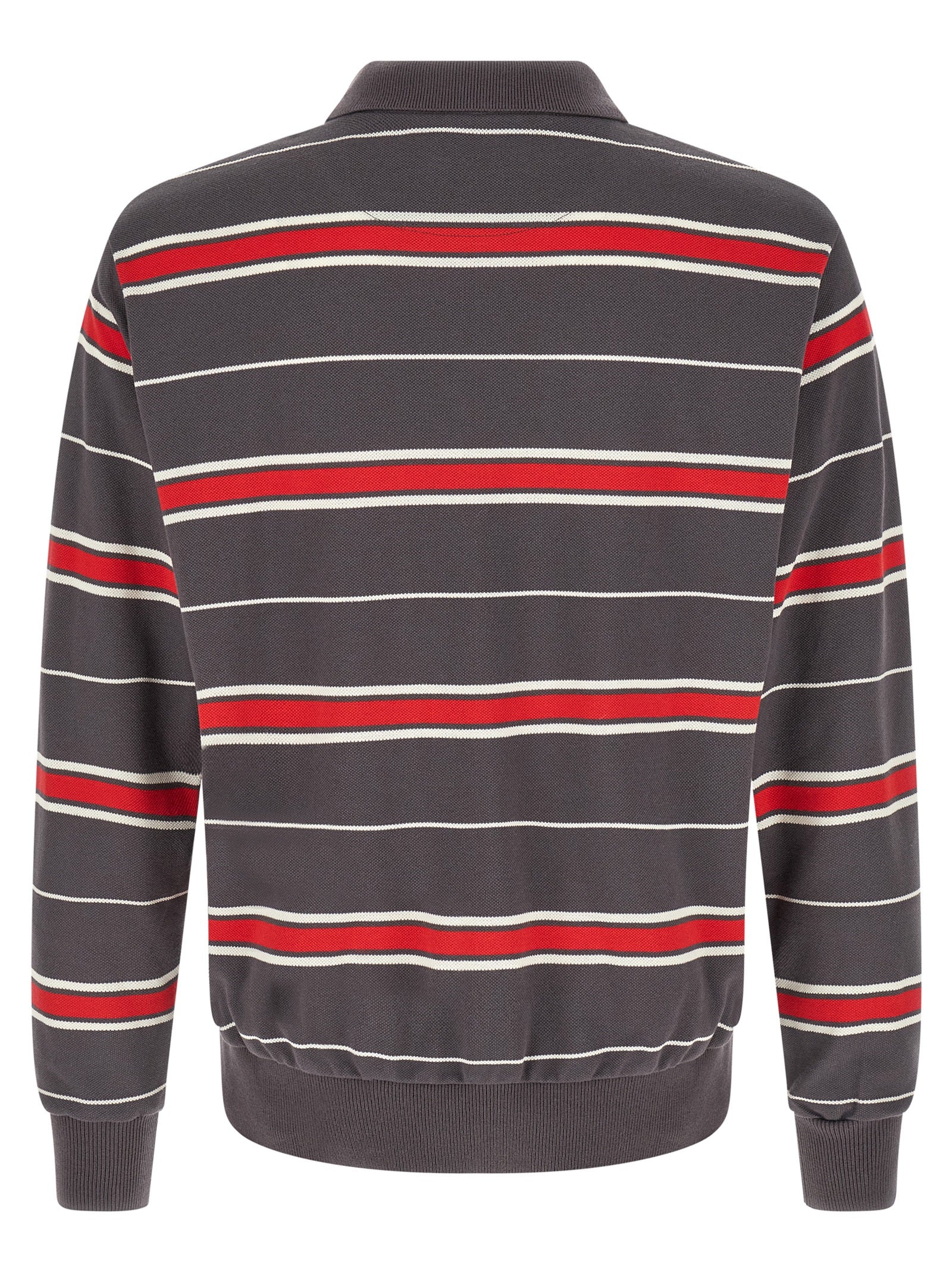 Polo Shirt by Undercover for men in cotton gray, light-grey & striped presents a distinguished silhouette, showcasing a sophisticated and distinguished for a truly distinguished finish.