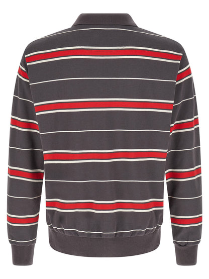 Polo Shirt by Undercover for men in cotton gray, light-grey & striped presents a distinguished silhouette, showcasing a sophisticated and distinguished for a truly distinguished finish.
