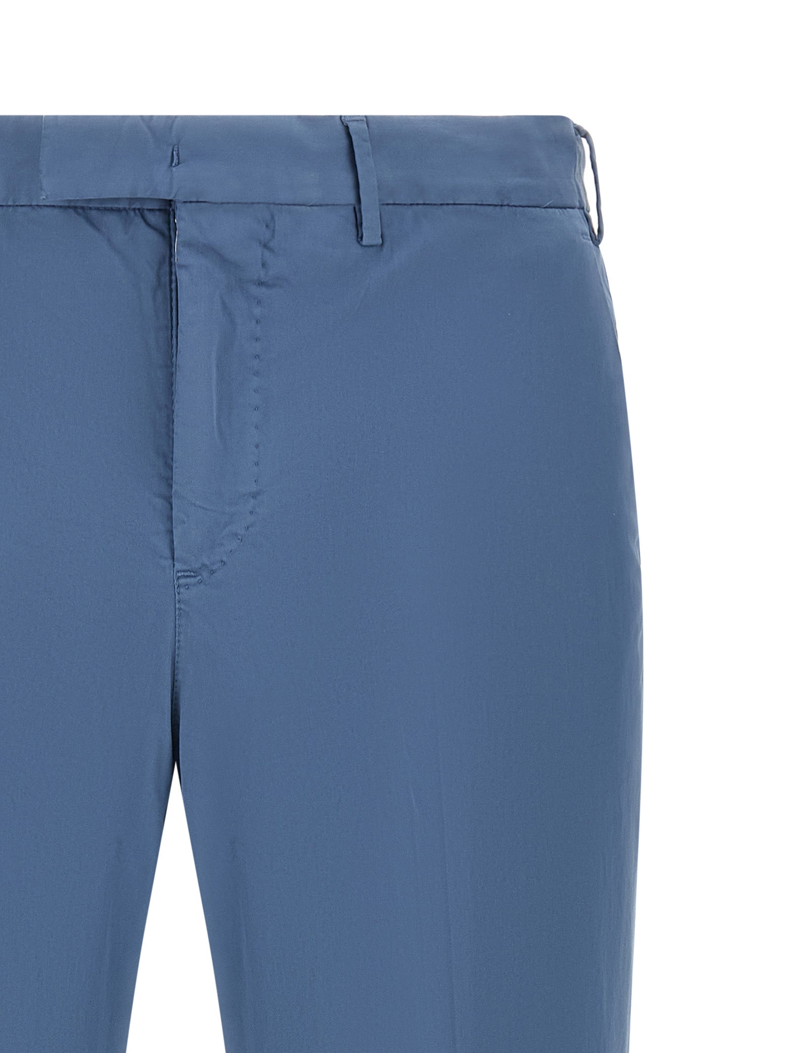 Casual Pants by PT Torino for men in stretch cotton light-blue features a polished silhouette with a polished , reaching a polished long and finished with a polished mid rise.