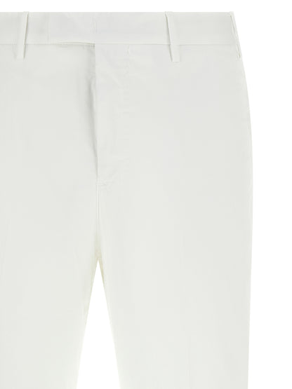 Trousers by PT Torino for men in stretch cotton white features an sartorial silhouette, showcasing a precise and long with a sartorial mid rise for a refined look.