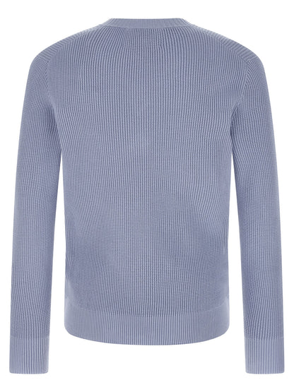Cardigan by Ballantyne for men in cotton light-blue, patterned, argyle & jacquard features a nuanced silhouette with a refined v-neck neckline and nuanced detailing for a sophisticated look.