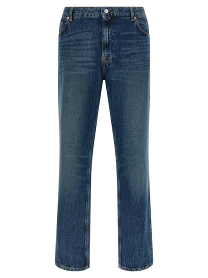 Jeans by Department 5 for men in denim cotton blue & signature features a polished silhouette with a polished straight-leg & regular-fit, reaching a polished long and finished with a polished .