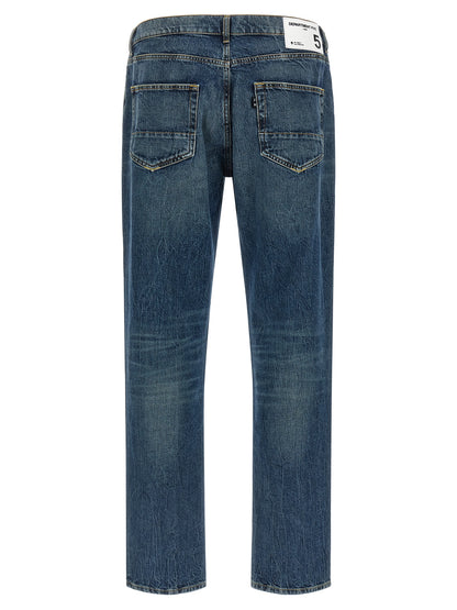 Jeans by Department 5 for men in denim cotton blue features an refined tailoring silhouette, showcasing a premium straight-leg with a and long cut for a refined tailoring look.