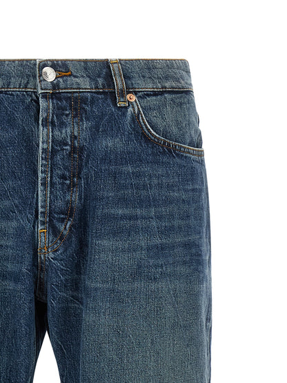 Jeans by Department 5 for men in denim cotton blue presents a refined pantology silhouette, artfully defined by a refined pantology straight-leg, long, and a sophisticated .
