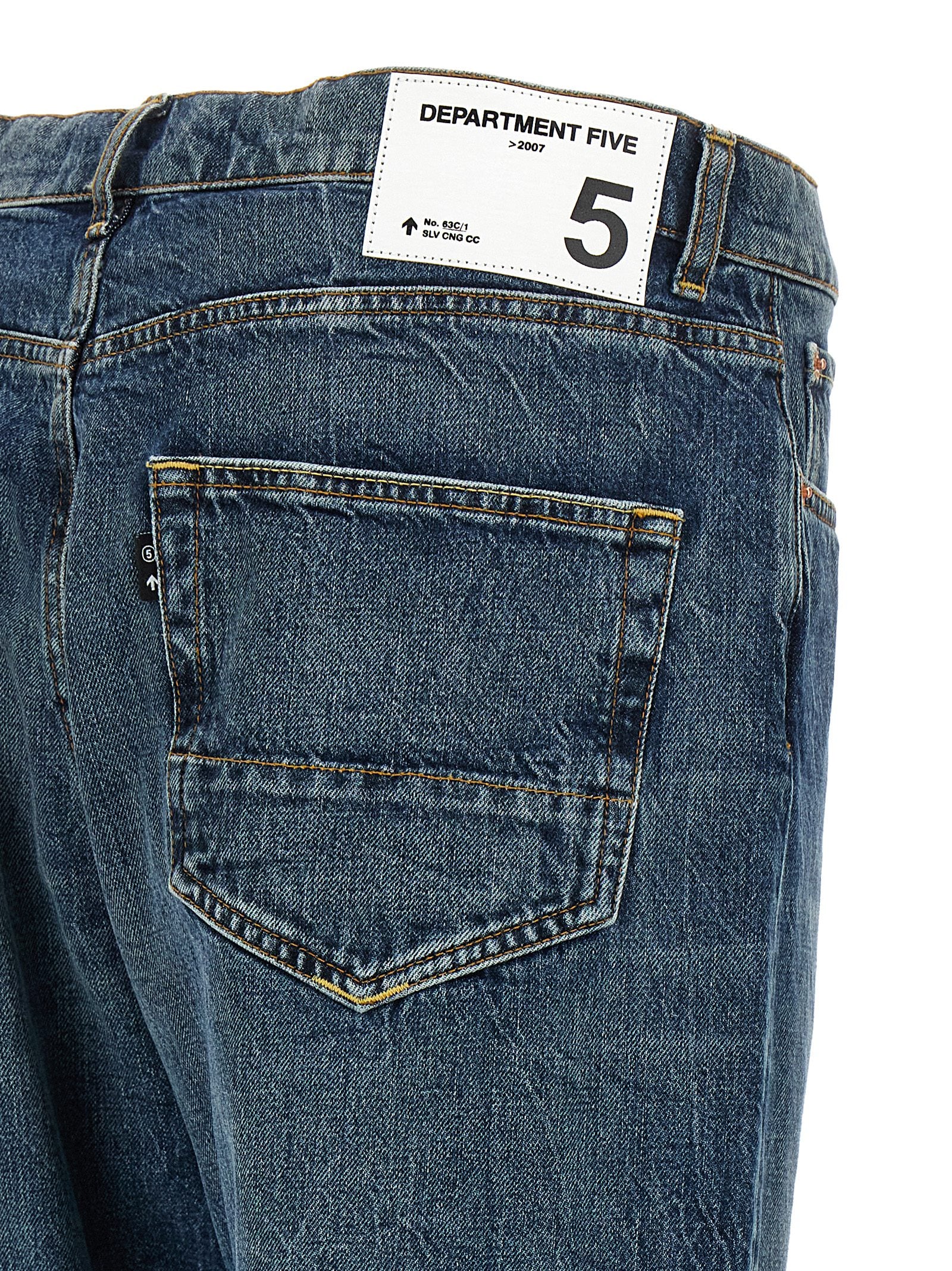 Jeans by Department 5 for men in denim cotton blue features an sartorial straight-leg and long with a cut for a sartorial finish.