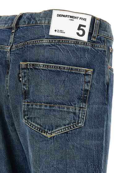 Jeans by Department 5 for men in denim cotton blue features an sartorial straight-leg and long with a cut for a sartorial finish.