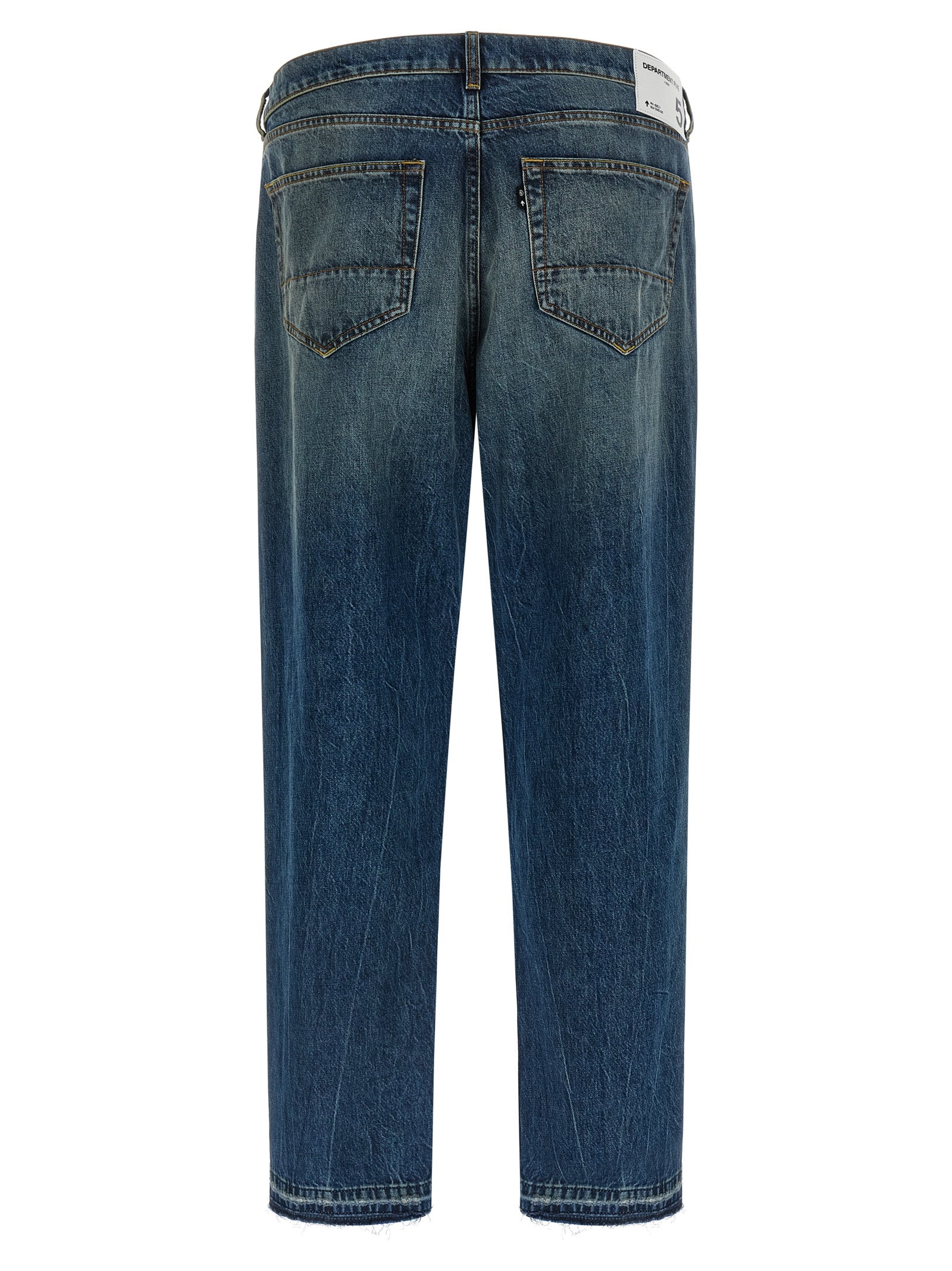 Jeans by Department 5 for men in denim cotton blue features an sartorial straight-leg, wide & cropped and cropped with a cut for a sartorial finish.