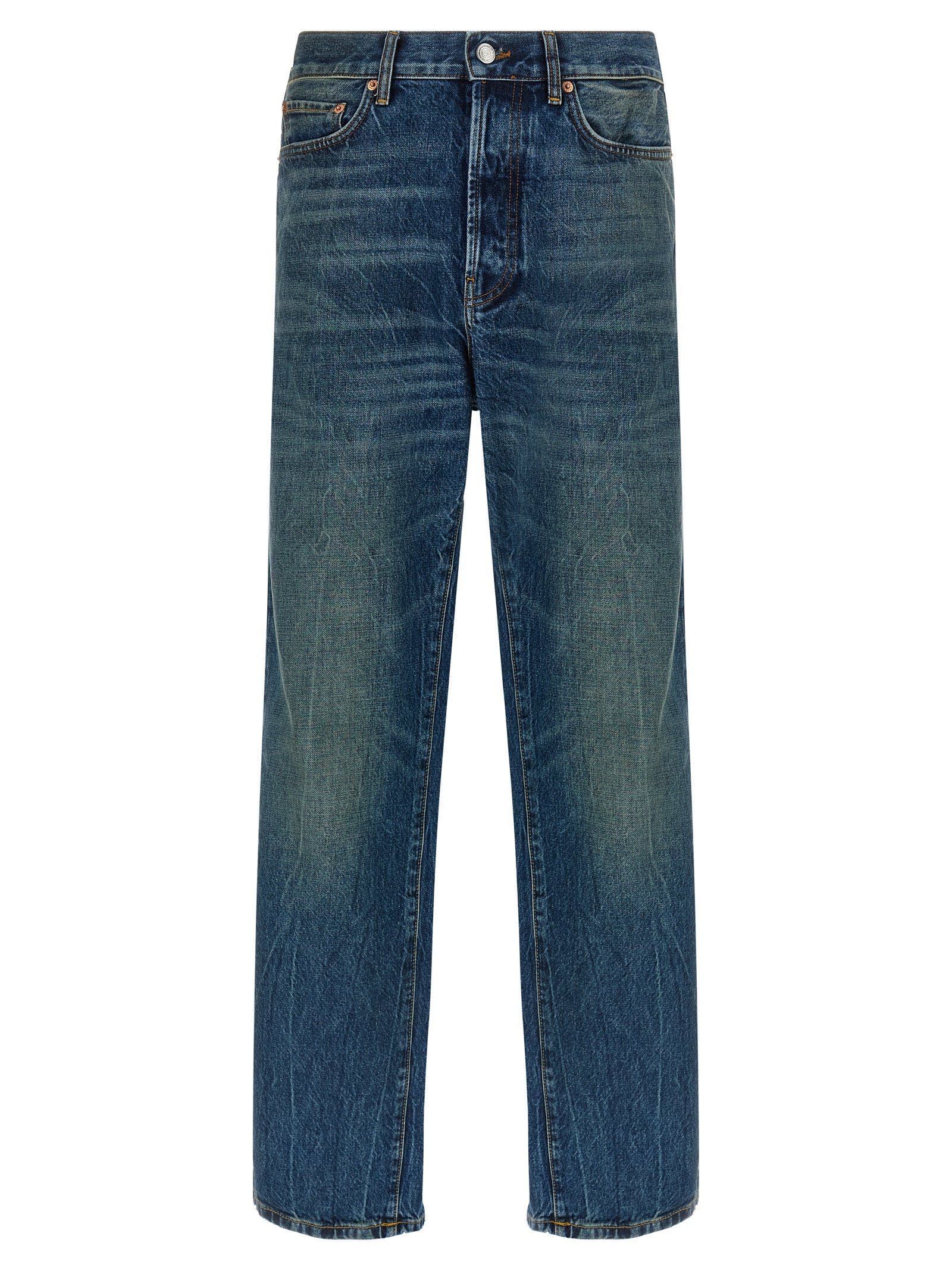 Jeans by Department 5 for men in denim cotton blue features an refined tailoring silhouette, showcasing a premium straight-leg with a and long cut for a refined tailoring look.