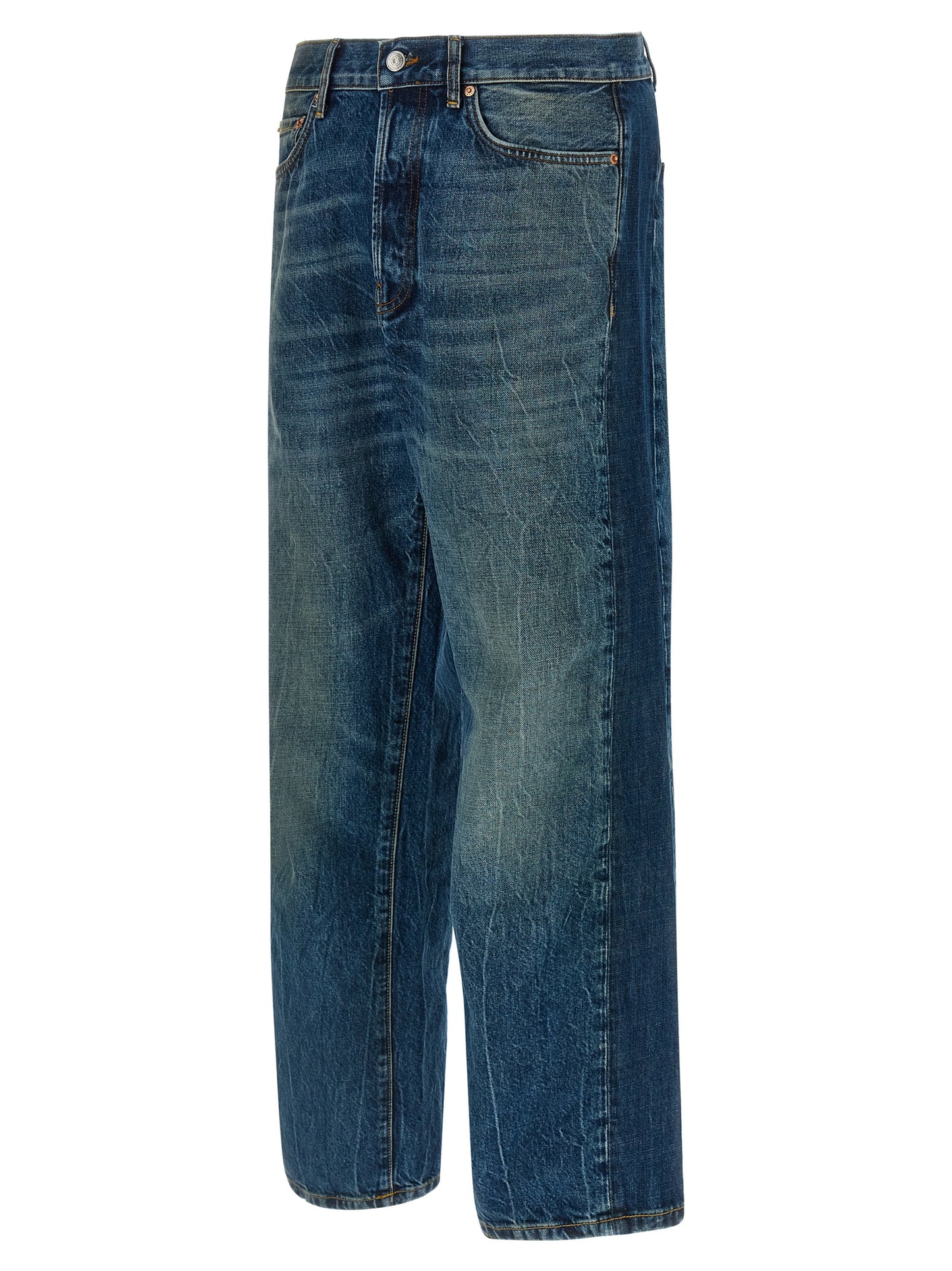 Jeans by Department 5 for men in denim cotton blue features an sartorial straight-leg and long with a cut for a sartorial finish.