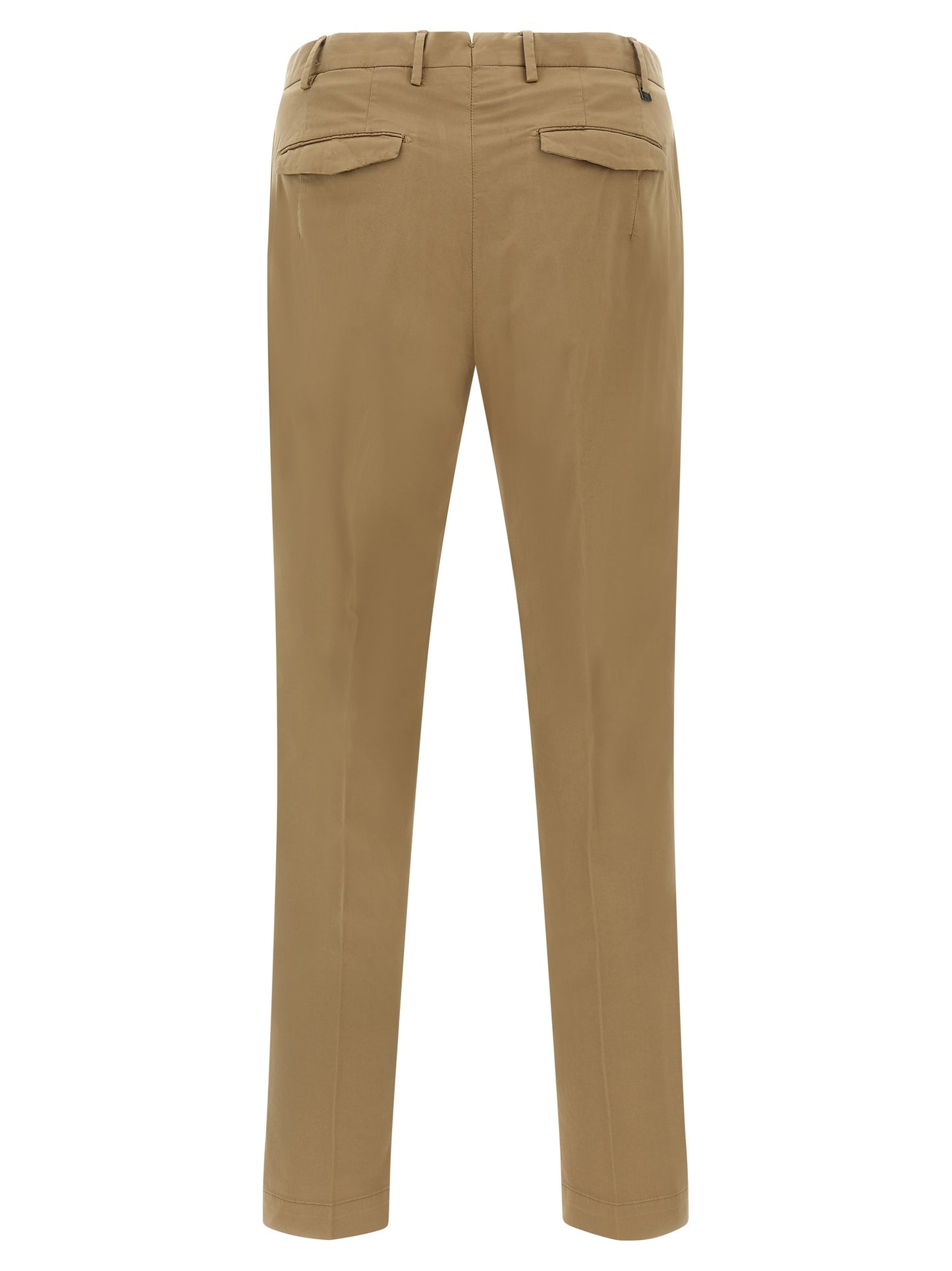Trousers by PT Torino for men in stretch cotton brown features an sartorial silhouette, showcasing a precise and long with a sartorial mid rise for a refined look.