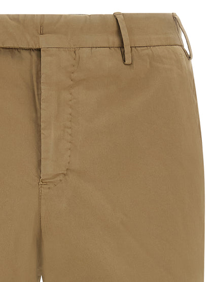 Trousers by PT Torino for men in stretch cotton brown presents a perennial silhouette, meticulously tailored with a cut, long finish, and an elegant mid rise.