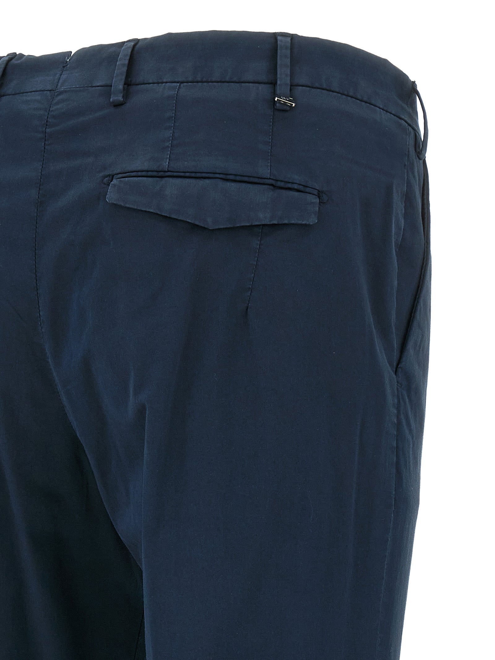 Casual Pants by PT Torino for men in stretch cotton blue features an sartorial and long with a mid rise cut for a sartorial finish.