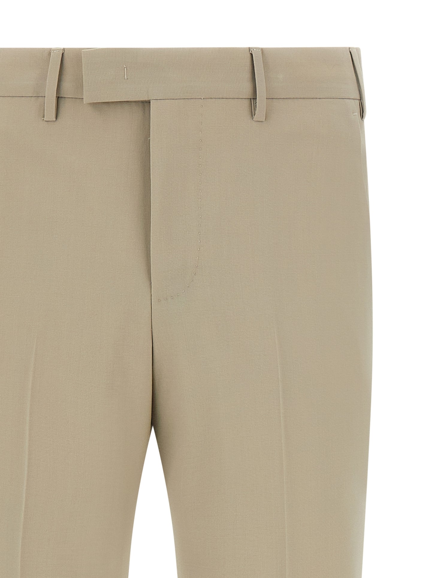 Trousers by PT Torino for men in virgin wool beige features a tailored silhouette with a tailored , defined by its long and a sophisticated mid rise.