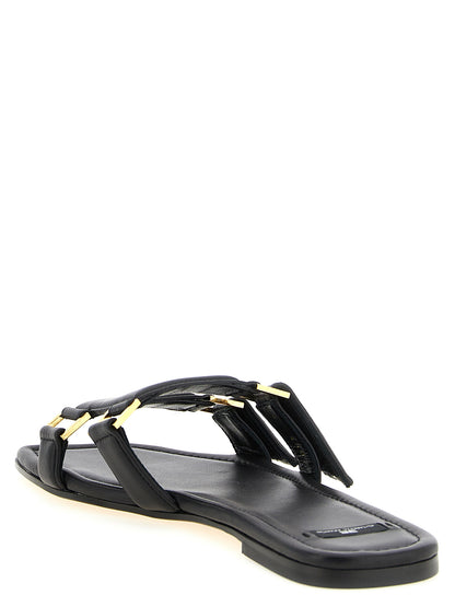 Sliders Sandals Flat Shoes by Elisabetta Franchi for women in nappa lambskin leather black presents a impeccable silhouette as Women's Nappa Lambskin Leather Sliders Sandals Flat Shoes, artfully designed with a and a impeccable for a refined, upscale finish.