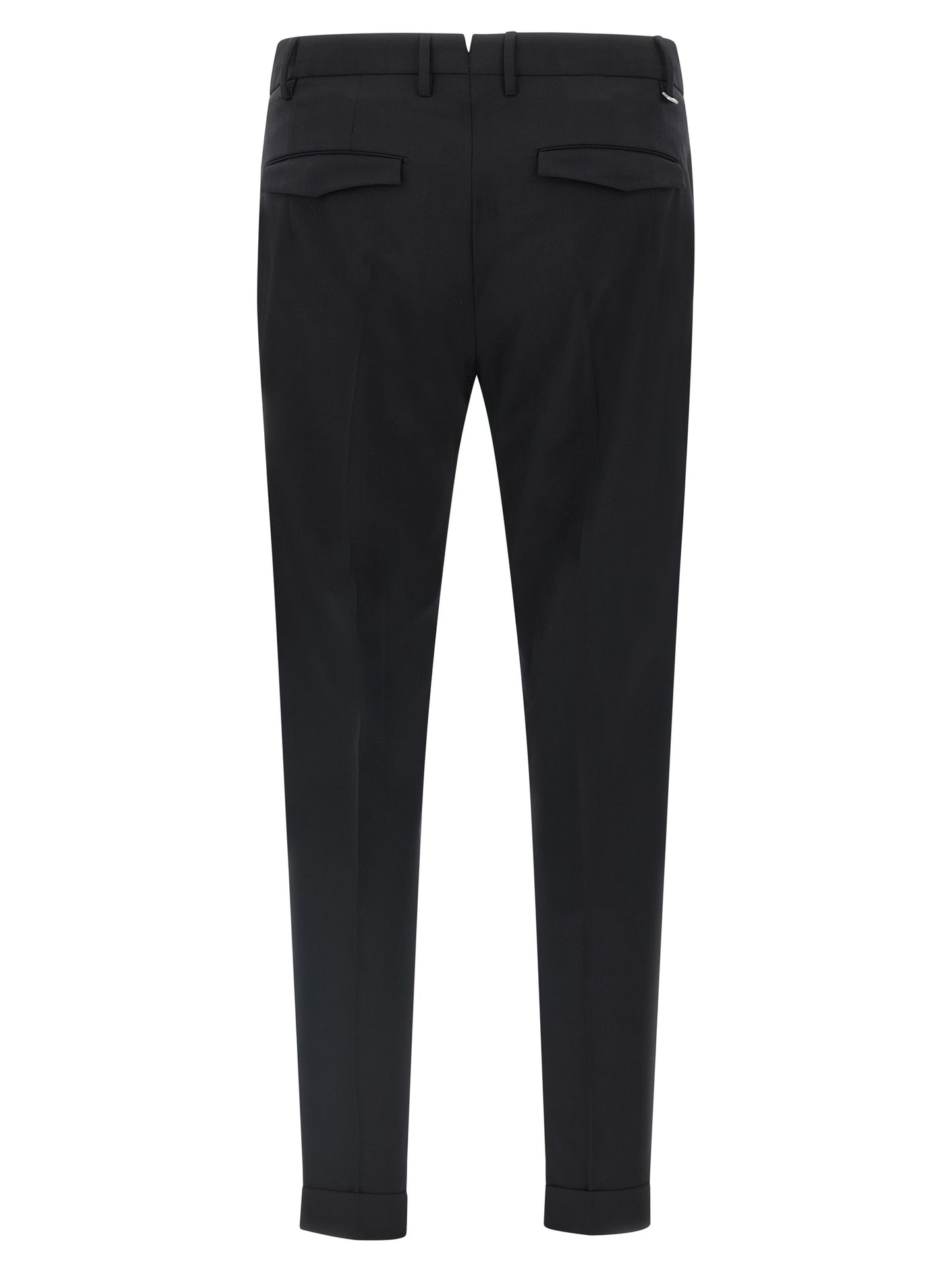 Trousers by PT Torino for men in virgin wool black features a tailored silhouette with a tailored , defined by its long and a sophisticated mid rise.