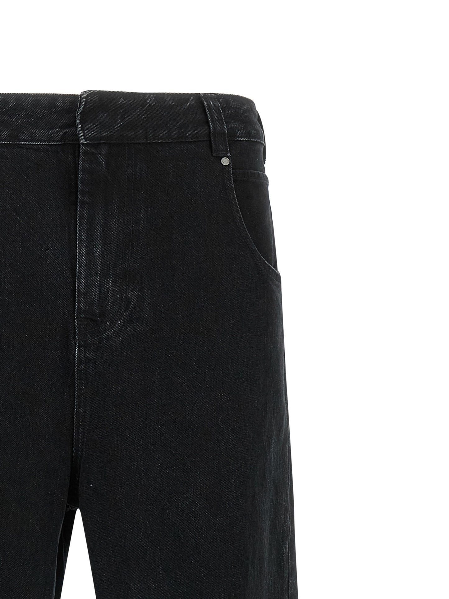 Jeans by Entire Studios for men in denim cotton black & signature presents a refined pantology silhouette, artfully defined by a refined pantology straight-leg & wide, long, and a sophisticated .
