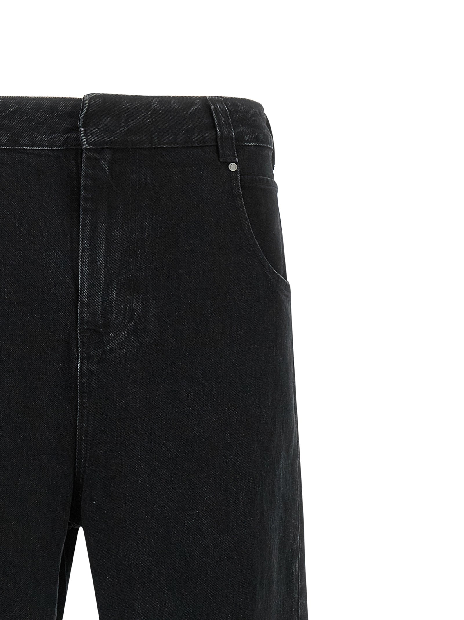 Jeans by Entire Studios for men in denim cotton black & signature presents a refined pantology silhouette, artfully defined by a refined pantology straight-leg & wide, long, and a sophisticated .
