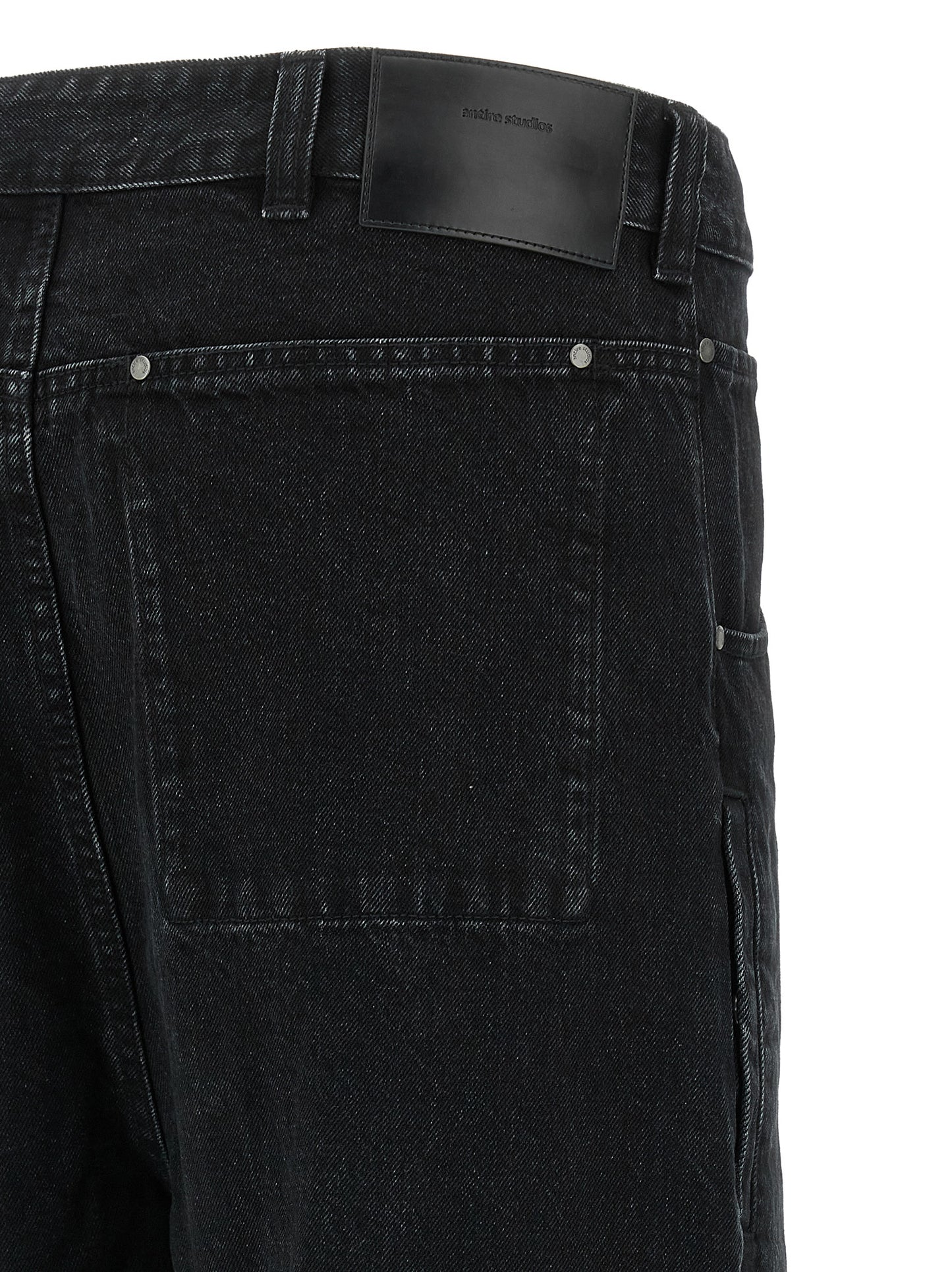 Jeans by Entire Studios for men in denim cotton black & signature features an refined tailoring silhouette, showcasing a premium straight-leg & wide with a and long cut for a refined tailoring look.