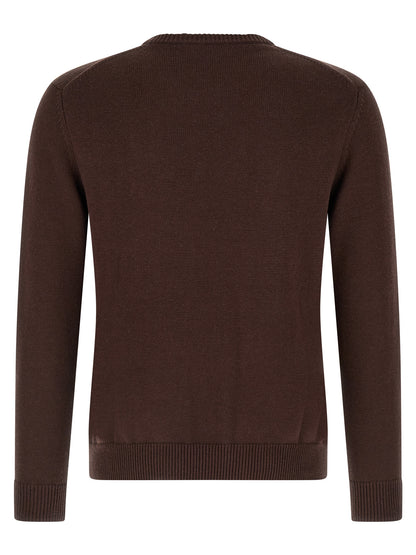 Cardigan by Ballantyne for men in cashmere cotton blend brown, patterned, argyle & jacquard showcases a captivating silhouette, artfully detailed with a captivating and crew neckline for a truly sophisticated captivating look.