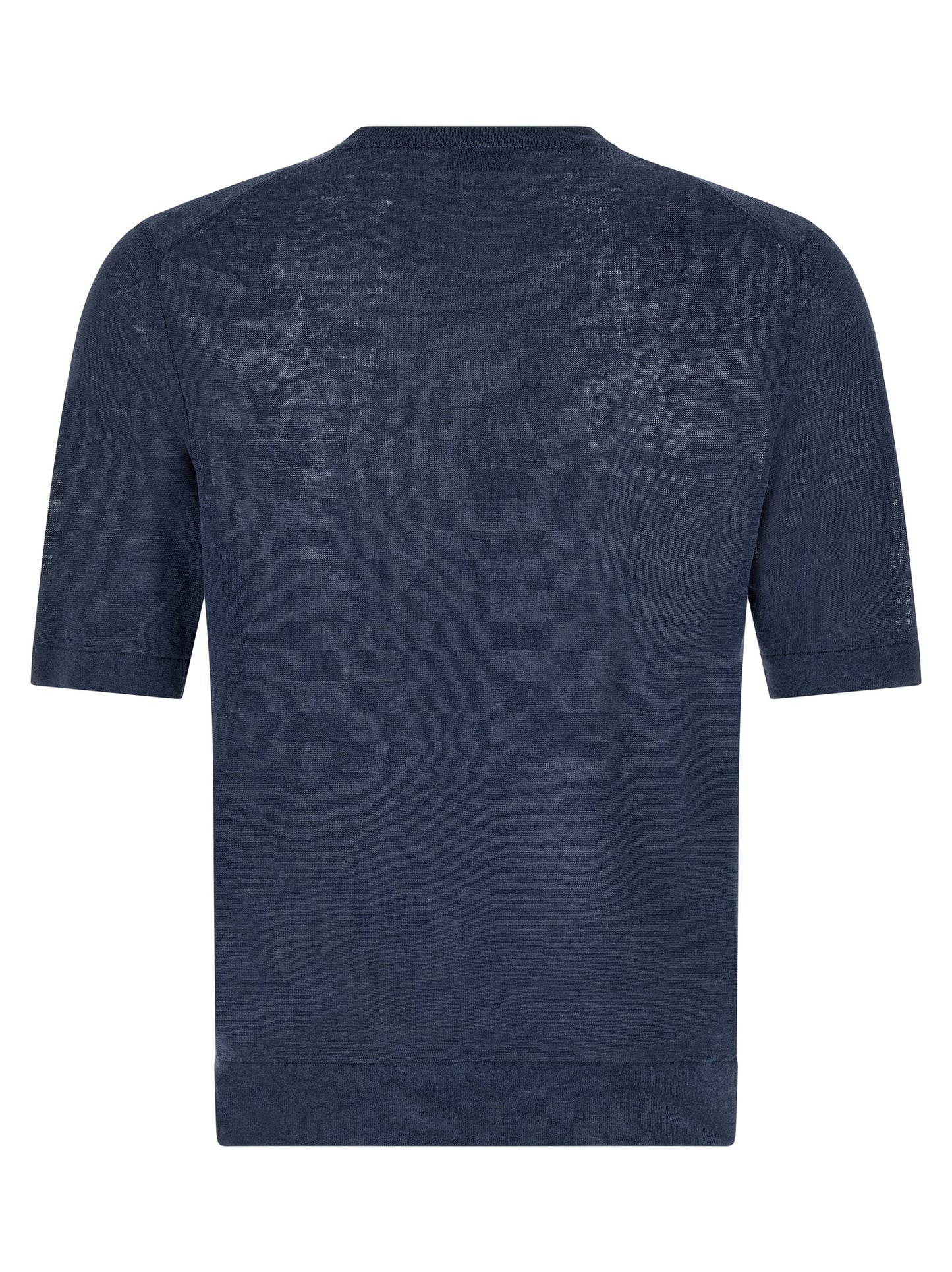 T-Shirt by Ballantyne for men in linen & cotton blue, patterned, argyle & jacquard features an on trend silhouette, perfectly showcasing a on trend and crew neckline for an elevated aesthetic.