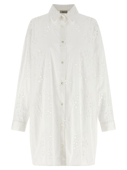 Blouse by Herno for women in cotton polyester pearl, white & patterned features an polished silhouette, showcasing a sophisticated and detail for a truly polished finish.