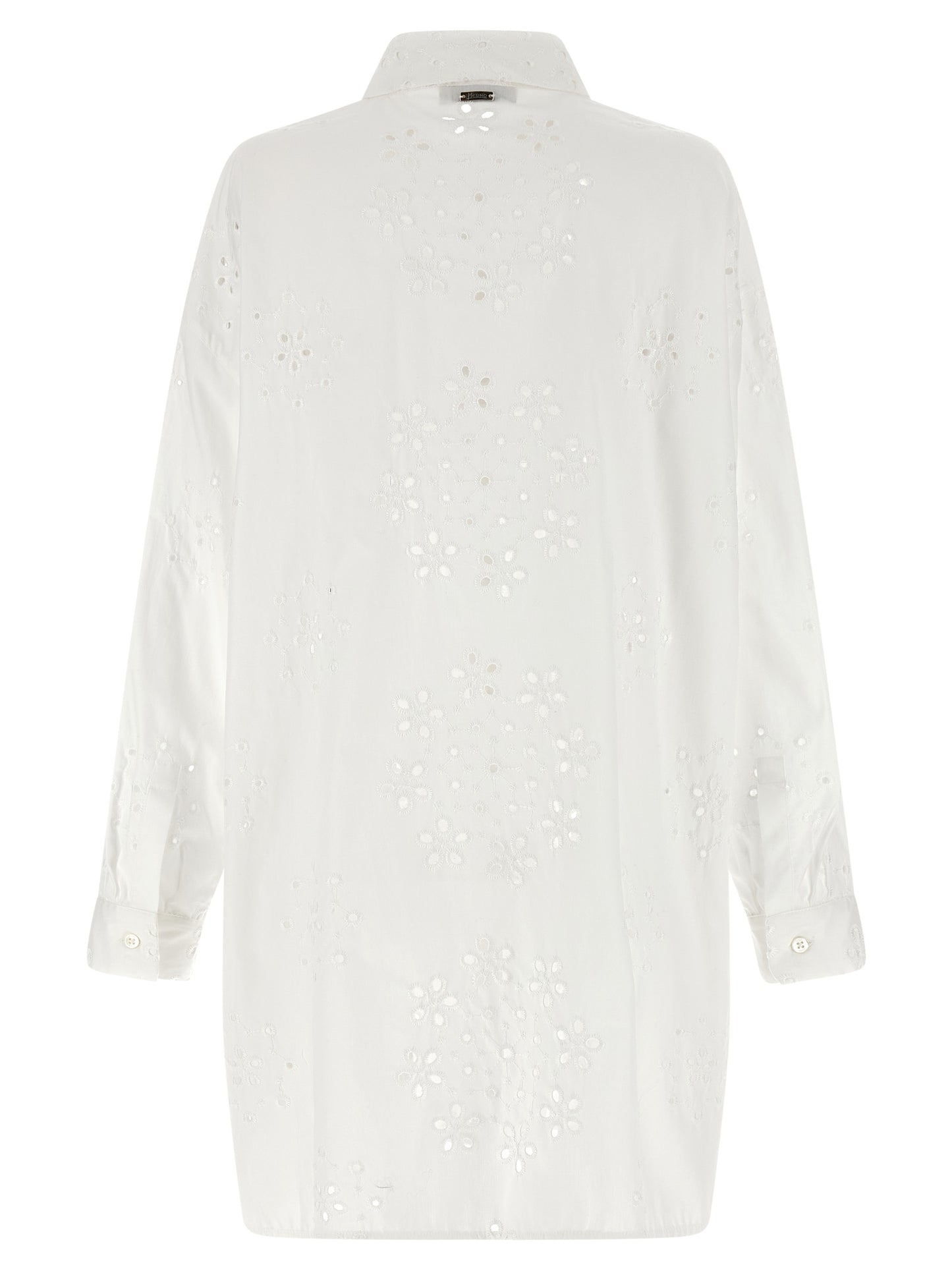 Blouse by Herno for women in cotton polyester pearl, white & patterned showcases a sharp silhouette, elegantly detailed with a sharp and sharp .