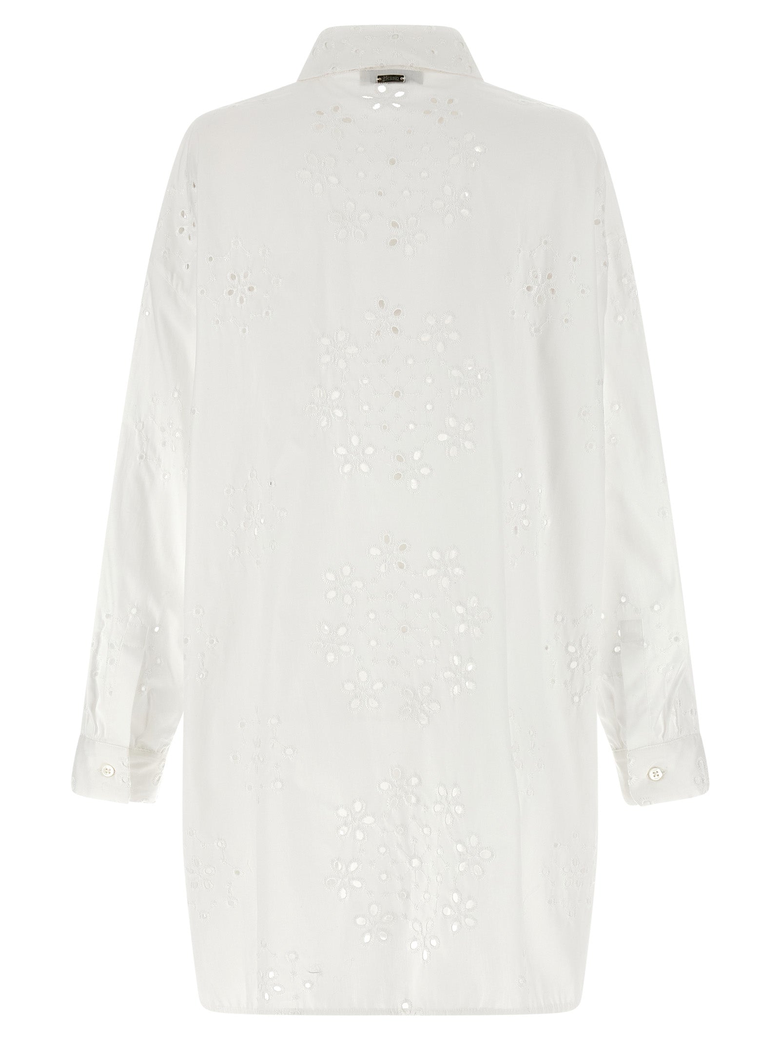 Blouse by Herno for women in cotton polyester pearl, white & patterned showcases a sharp silhouette, elegantly detailed with a sharp and sharp .