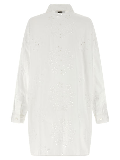 Blouse by Herno for women in cotton polyester pearl, white & patterned showcases a sharp silhouette, elegantly detailed with a sharp and sharp .