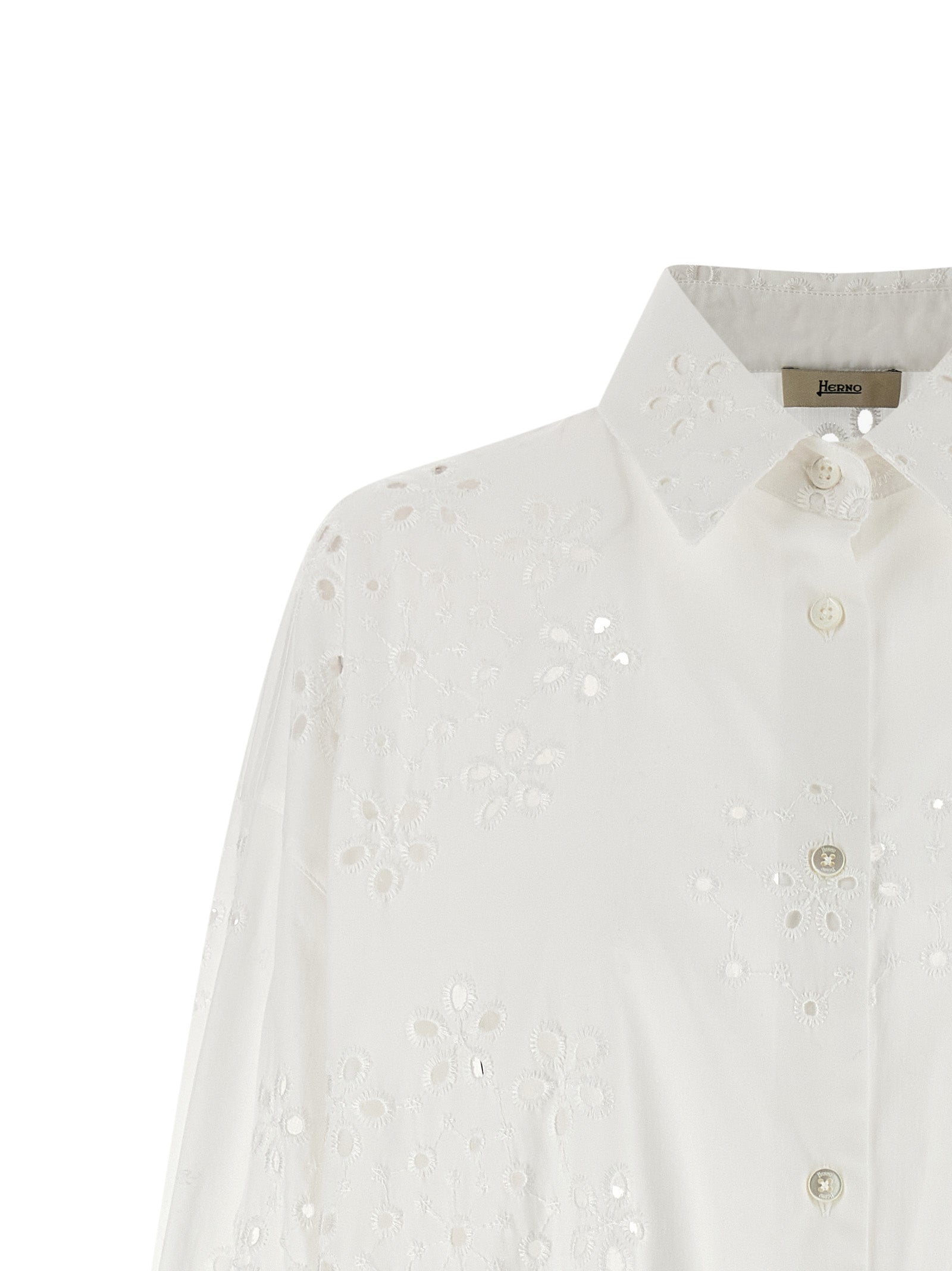 Blouse by Herno for women in cotton polyester pearl, white & patterned showcases a sublime silhouette, artfully detailed with a sublime and for a sophisticated, sublime finish.