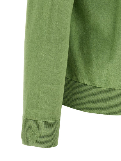 Cardigan by Ballantyne for men in cashmere cotton blend bicolour, green, patterned, argyle & jacquard features a nuanced silhouette with a refined and nuanced detailing for a sophisticated look.