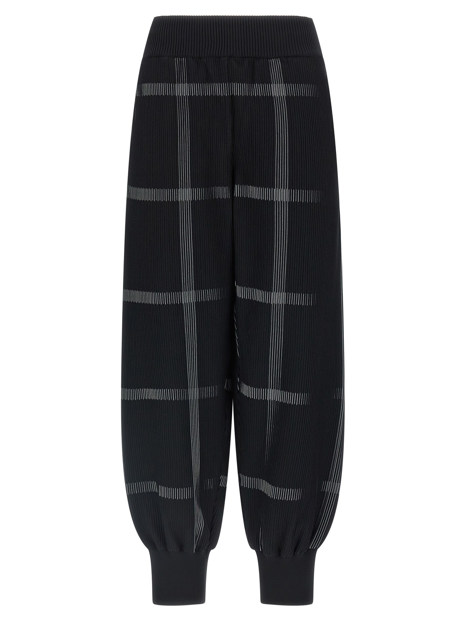 Casual Pants by PLEATS PLEASE ISSEY MIYAKE for women in polyester & nylon black & patterned features a polished silhouette with a polished wide, reaching a polished long and finished with a polished .