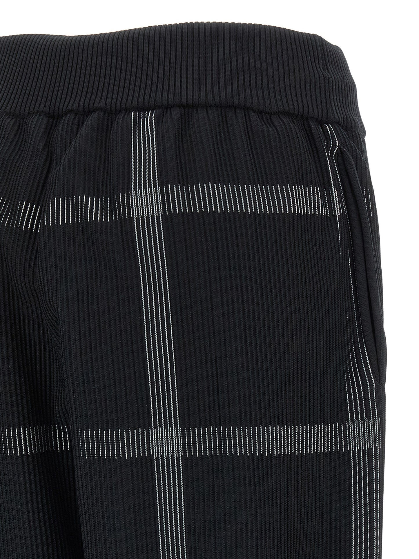Casual Pants by PLEATS PLEASE ISSEY MIYAKE for women in polyester & nylon black & patterned features an sartorial wide and long with a cut for a sartorial finish.