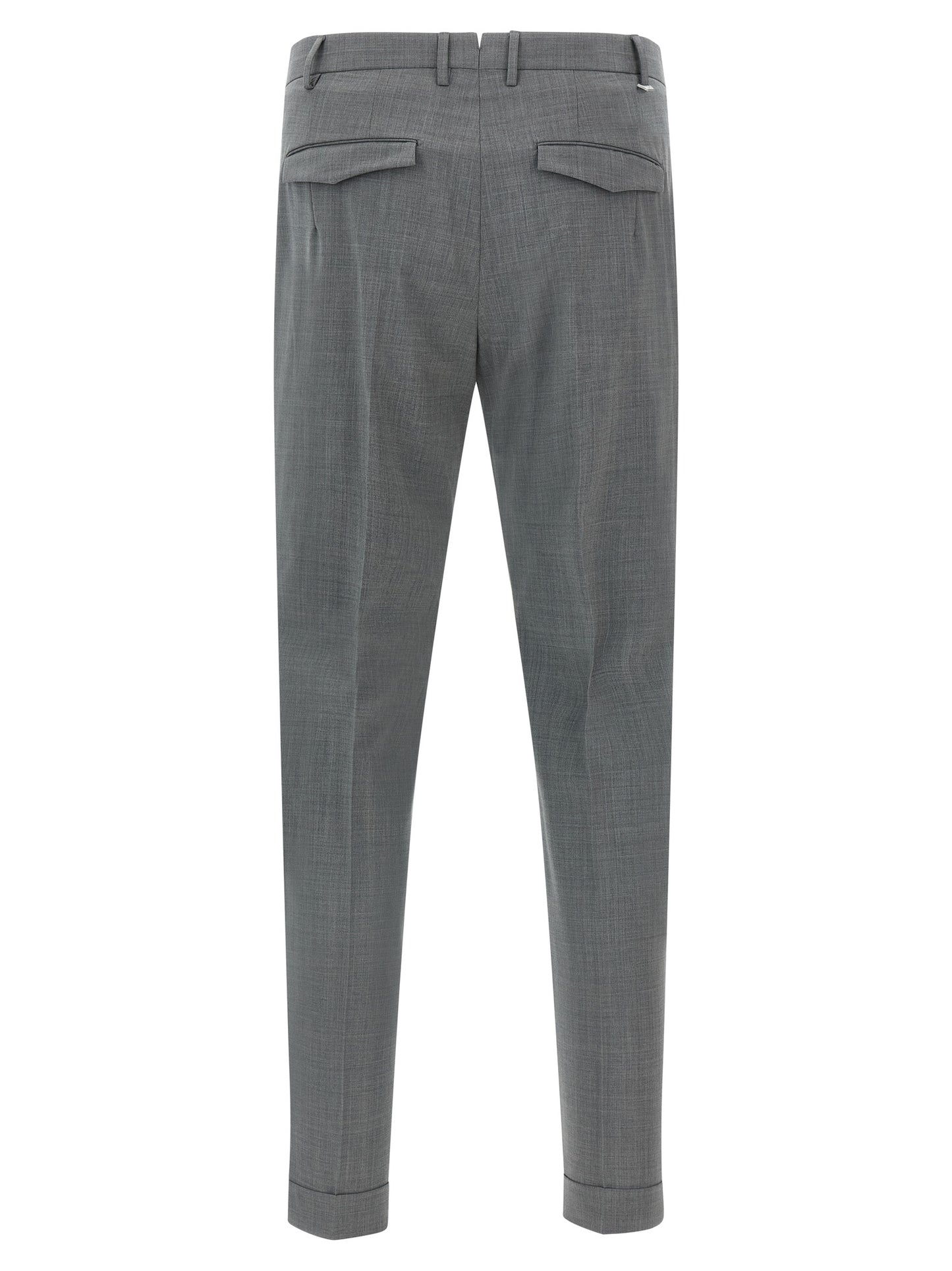 Trousers by PT Torino for men in virgin wool gray presents a perennial silhouette, meticulously tailored with a cut, long finish, and an elegant mid rise.